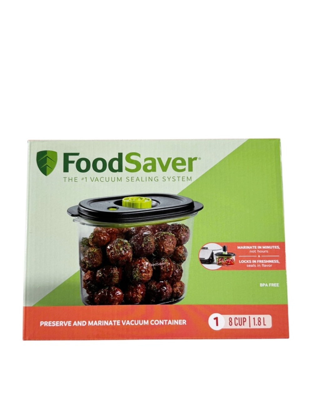 NEW FoodSaver Preserve & Marinate (1) 8 Cup Vacuum Container in Box